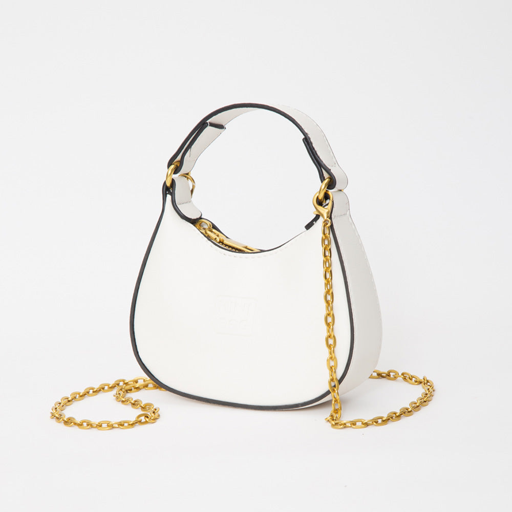 Madeline Love White Faux Leather Mini Hobo Handbag / Crossbody Bag - Bags & Wallets