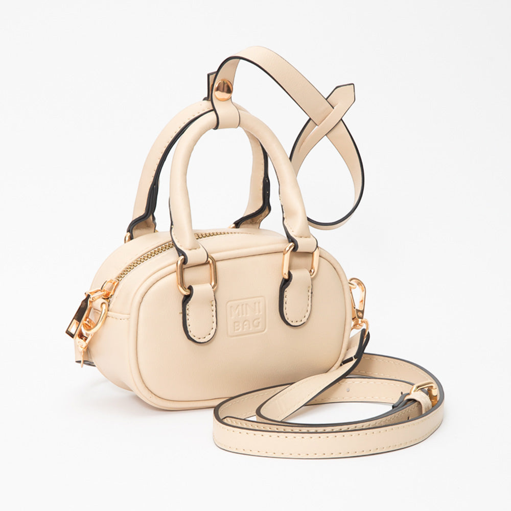 Madeline Love Beige Faux Leather Bag Charm / Mini Bag / Crossbody Bag - Bags & Wallets