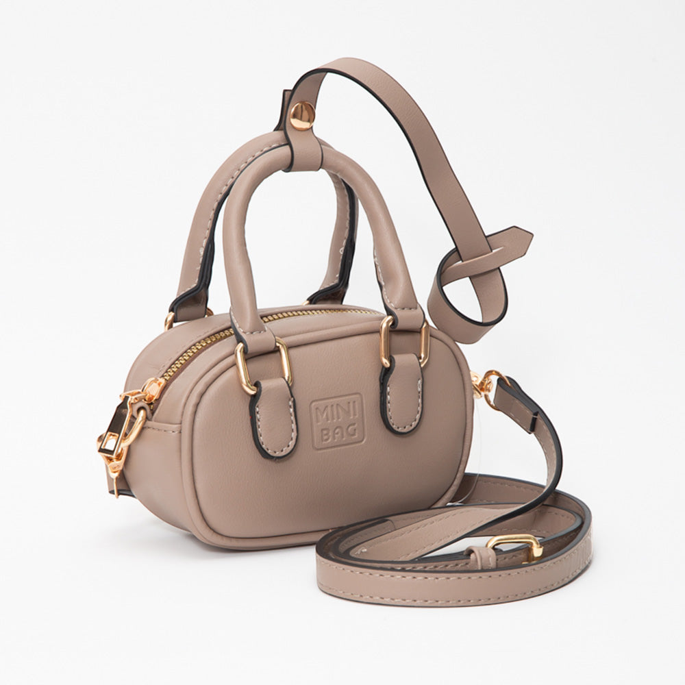 Madeline Love Taupe Faux Leather Bag Charm / Mini Bag / Crossbody Bag - Bags & Wallets