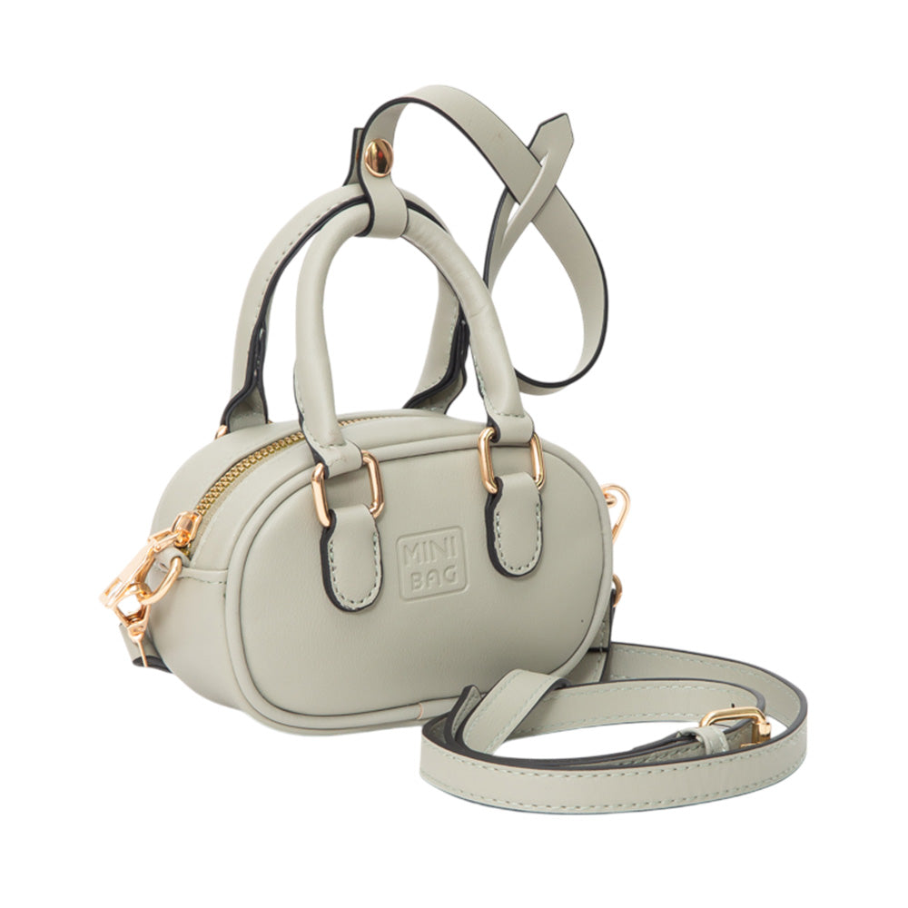 Madeline Love Gray Faux Leather Bag Charm / Mini Bag / Crossbody Bag - Bags & Wallets - desc