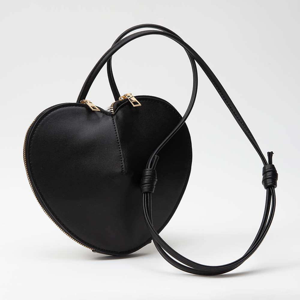 Madeline Love Black Faux Leather Heart Shaped Crossbody Bag - Bags & Wallets