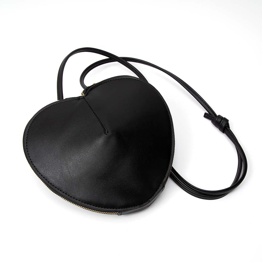 Madeline Love Black Faux Leather Heart Shaped Crossbody Bag - Bags & Wallets - extra