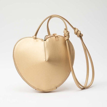 Madeline Love Gold Faux Leather Heart Shaped Crossbody Bag - Bags & Wallets