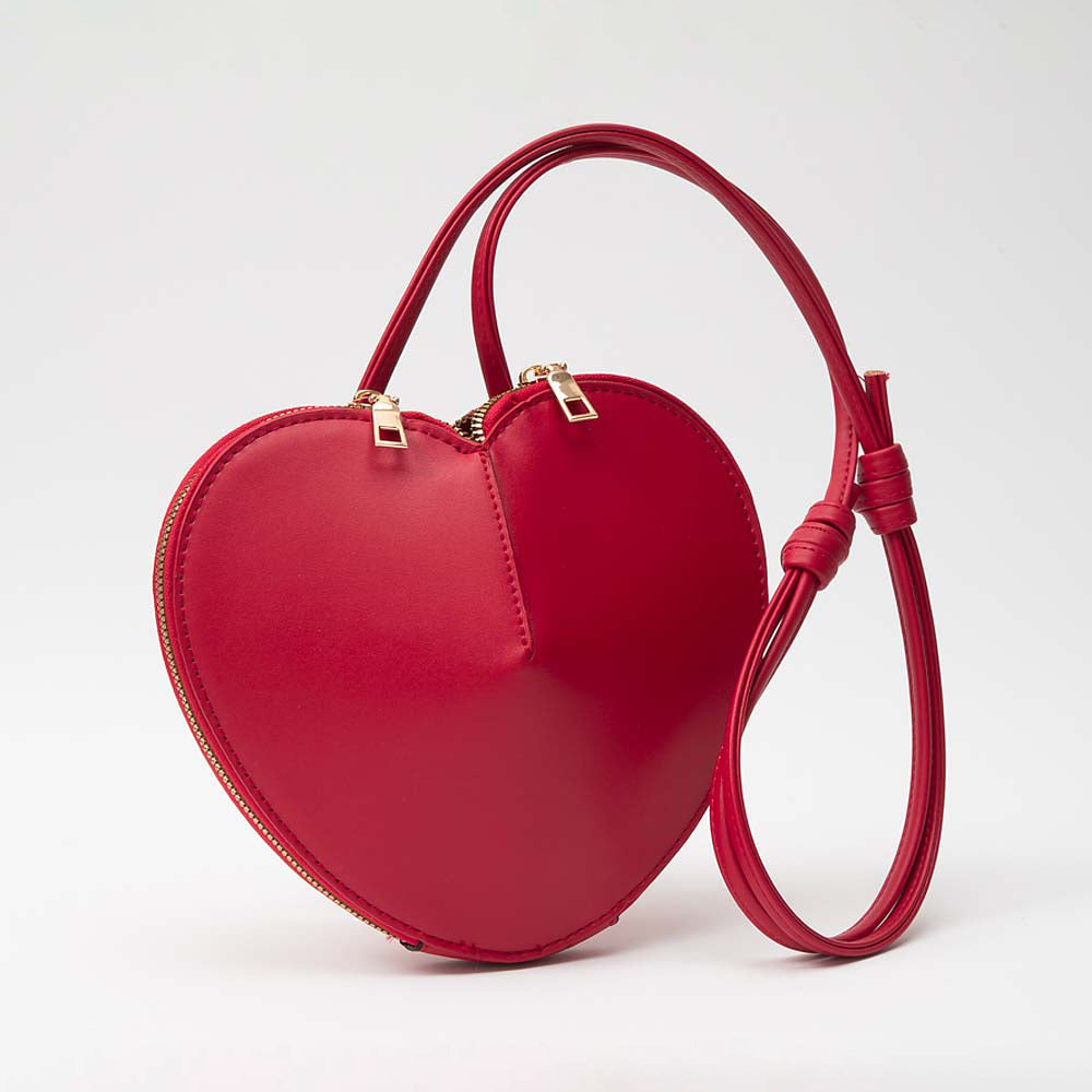 Madeline Love Red Faux Leather Heart Shaped Crossbody Bag - Bags & Wallets