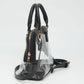 Madeline Love Clear, Orange Faux Leather Trim Transparent Structured Top Handle Handbag / Crossbody Bag - Bags & Wallets - desc