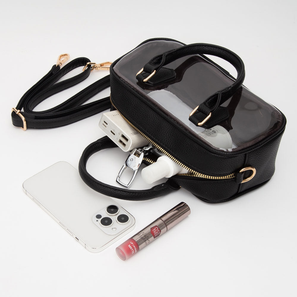 Madeline Love Clear, Orange Transparent Structured Top Handle Handbag / Crossbody Bag - Bags & Wallets - extra