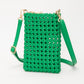 Madeline Love Green Faux Leather Woven Small Crossbody Bag - Bags & Wallets