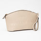 Madeline Love Beige Faux Leather THE MAKE UP BAG Message Pouch Bag Beauty Organizer Bag - Beauty & Cosmetics