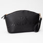 Madeline Love Black Faux Leather THE MAKE UP BAG Message Pouch Bag Beauty Organizer Bag - Beauty & Cosmetics