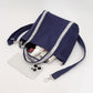 Madeline Love Neutral Rhinestone Embellished Strap Accent Mini Canvas Tote Bag / Crossbody Bag - Bags & Wallets - extra