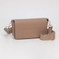 Madeline Love Taupe Faux Leather MINI BAG Message Structured Crossbody Bag - Bags & Wallets