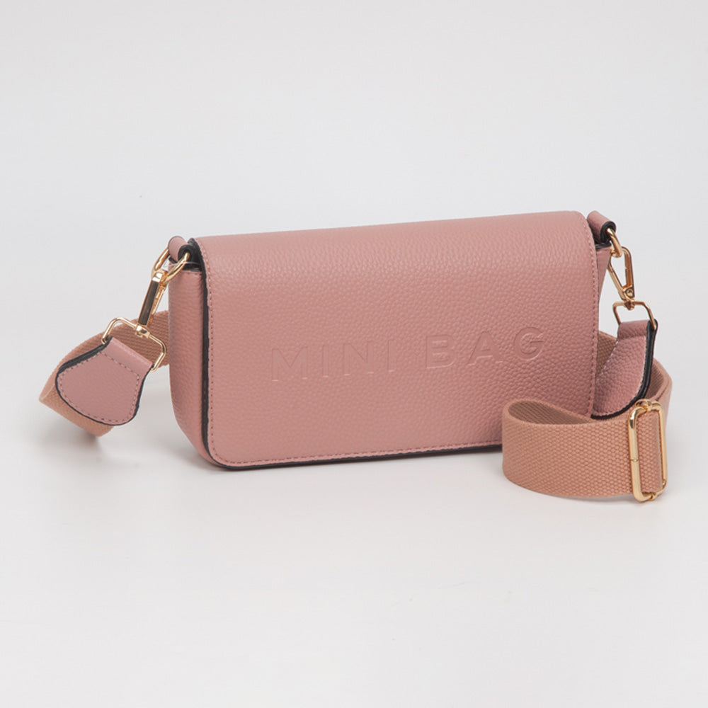 Madeline Love Pink Faux Leather MINI BAG Message Structured Crossbody Bag - Bags & Wallets