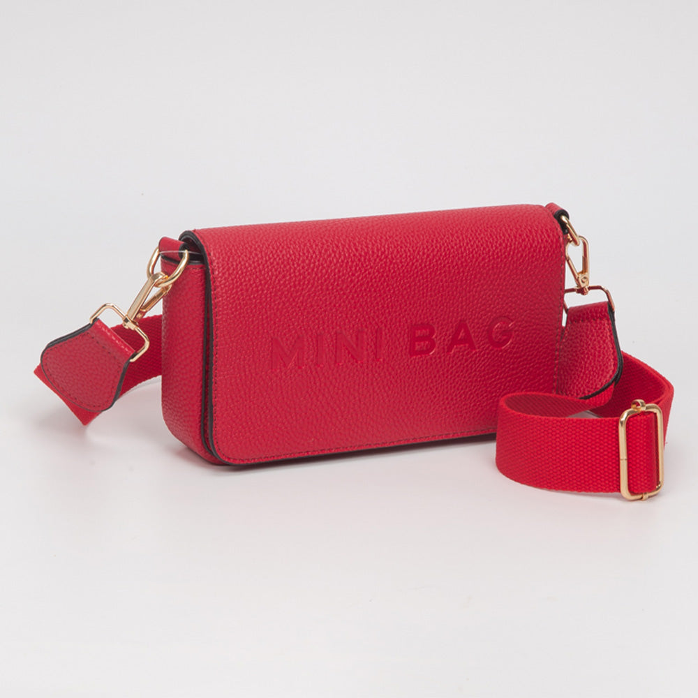 Madeline Love Red Faux Leather MINI BAG Message Structured Crossbody Bag - Bags & Wallets