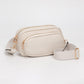 Madeline Love Beige Faux Pebbled Leather Structured Crossbody Bag - Bags & Wallets