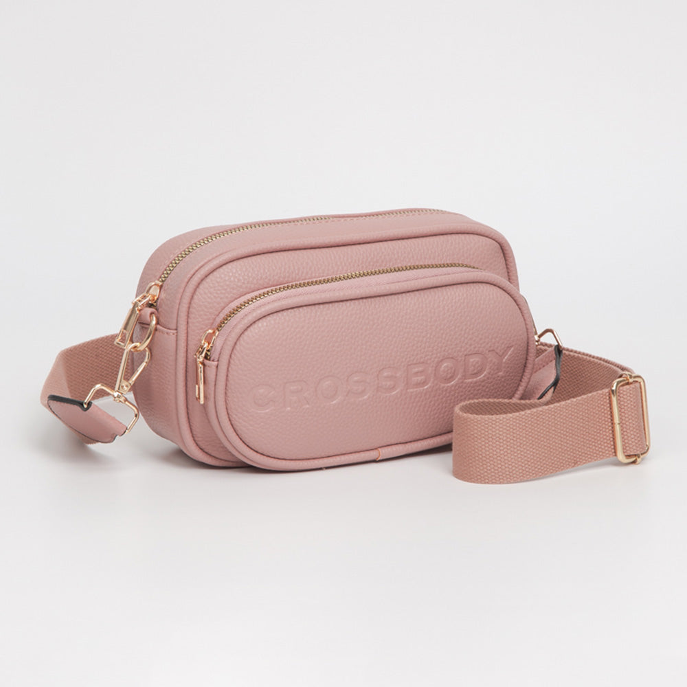 Madeline Love Pink Faux Pebbled Leather Structured Crossbody Bag - Bags & Wallets