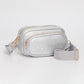 Madeline Love Silver Faux Pebbled Leather Structured Crossbody Bag - Bags & Wallets