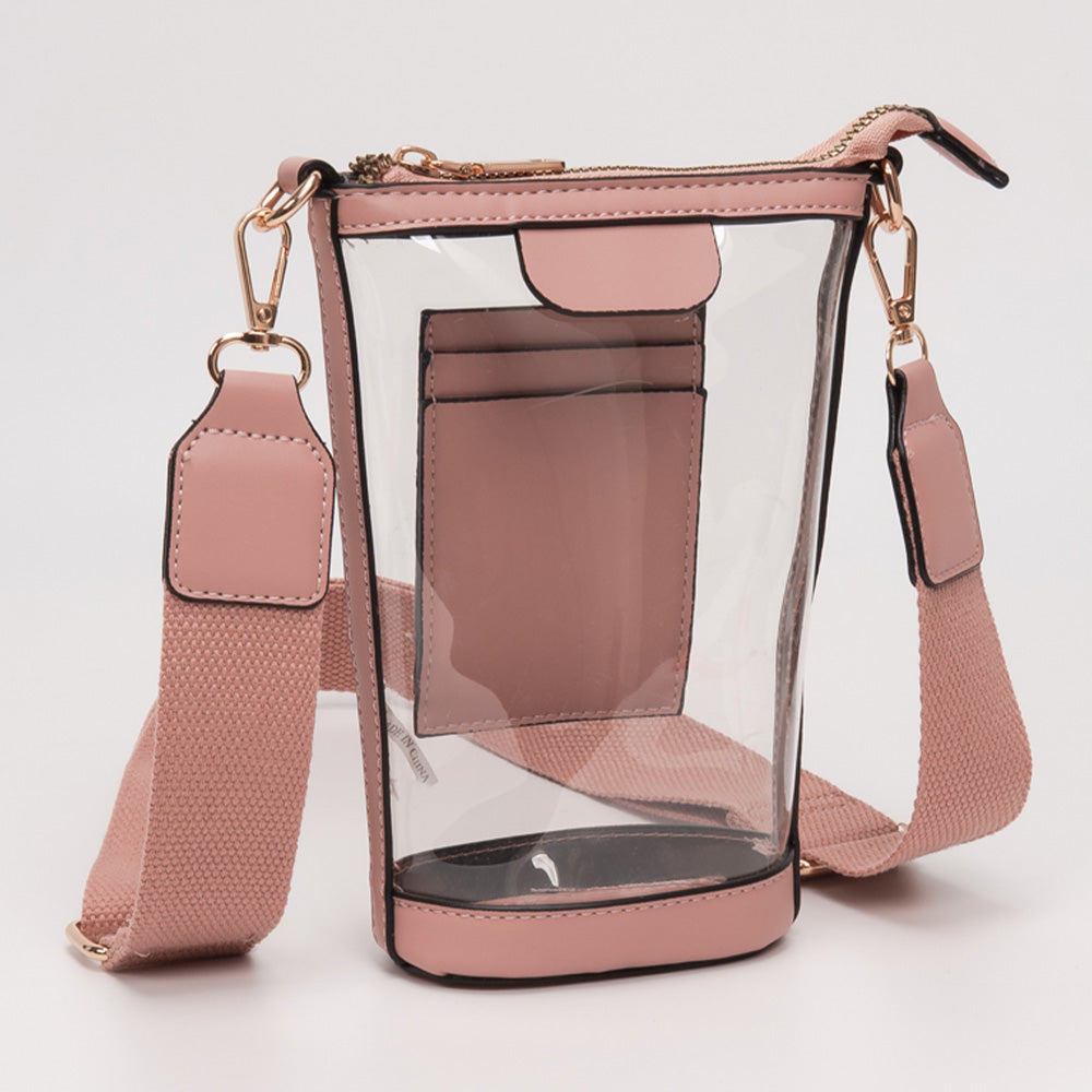 Madeline Love Clear, Pink Transparent Crossbody Bag Phone Bag - Bags & Wallets