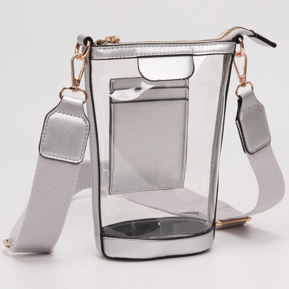 Madeline Love Clear, Silver Transparent Crossbody Bag Phone Bag - Bags & Wallets