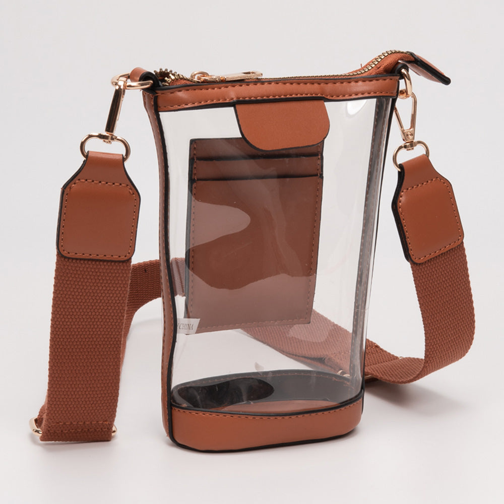 Madeline Love Clear, Tan Transparent Crossbody Bag Phone Bag - Bags & Wallets
