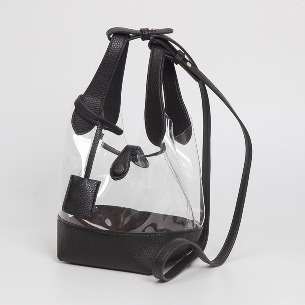 Madeline Love Black, Clear Transparent Bucket Shoulder Bag Crossbody Bag - Bags & Wallets