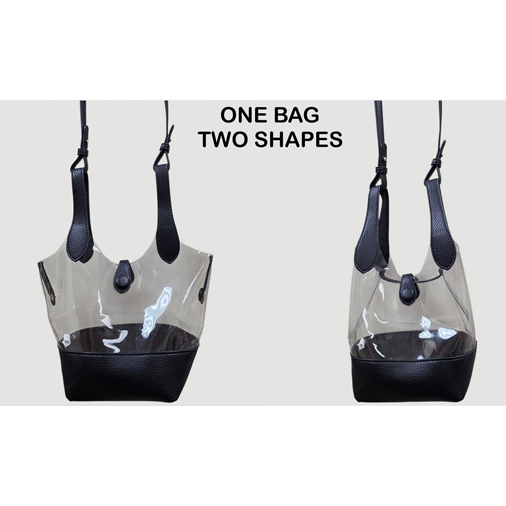 Madeline Love Clear, Purple Transparent Bucket Shoulder Bag Crossbody Bag - Bags & Wallets - extra