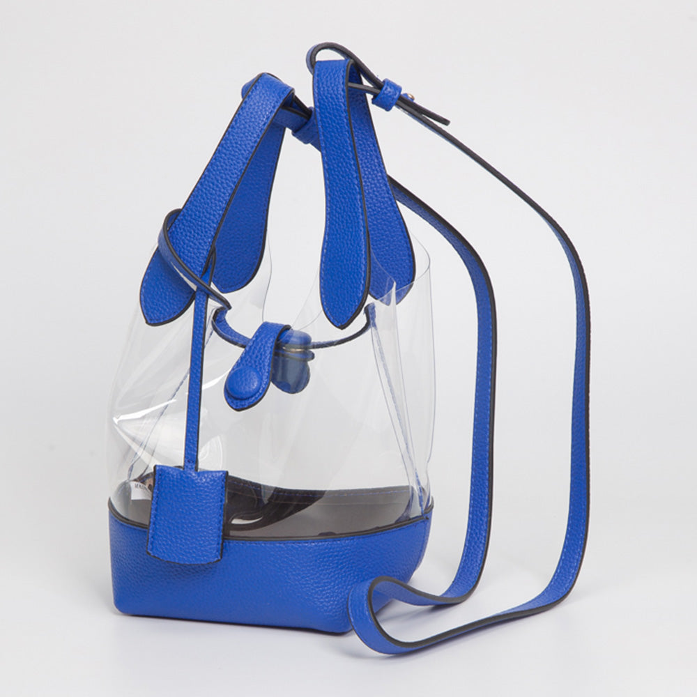 Madeline Love Clear, Royal Blue Transparent Bucket Shoulder Bag Crossbody Bag - Bags & Wallets
