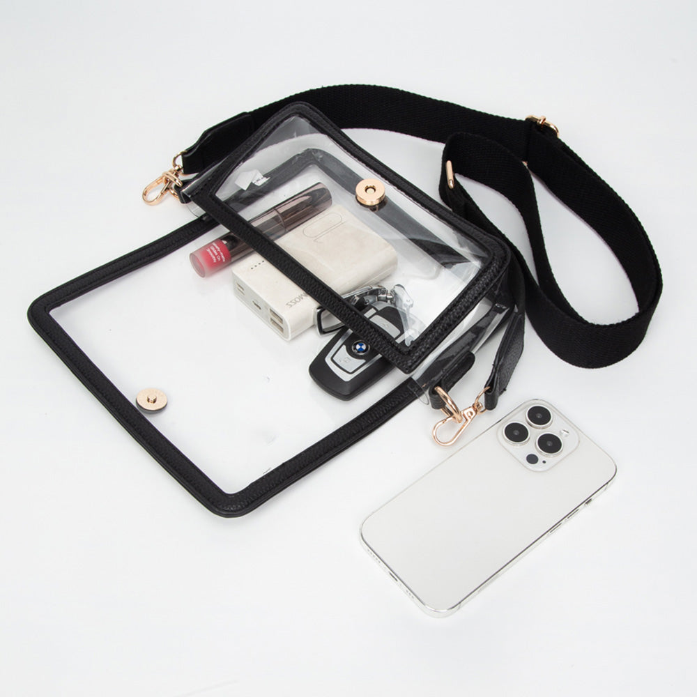 Madeline Love Clear, Leopard Transparent Rectangle Flap Crossbody Bag - Bags & Wallets - extra