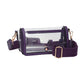 Madeline Love Clear, Purple Transparent Rectangle Flap Crossbody Bag - Bags & Wallets - desc