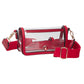 Madeline Love Clear, Red Transparent Rectangle Flap Crossbody Bag - Bags & Wallets - desc