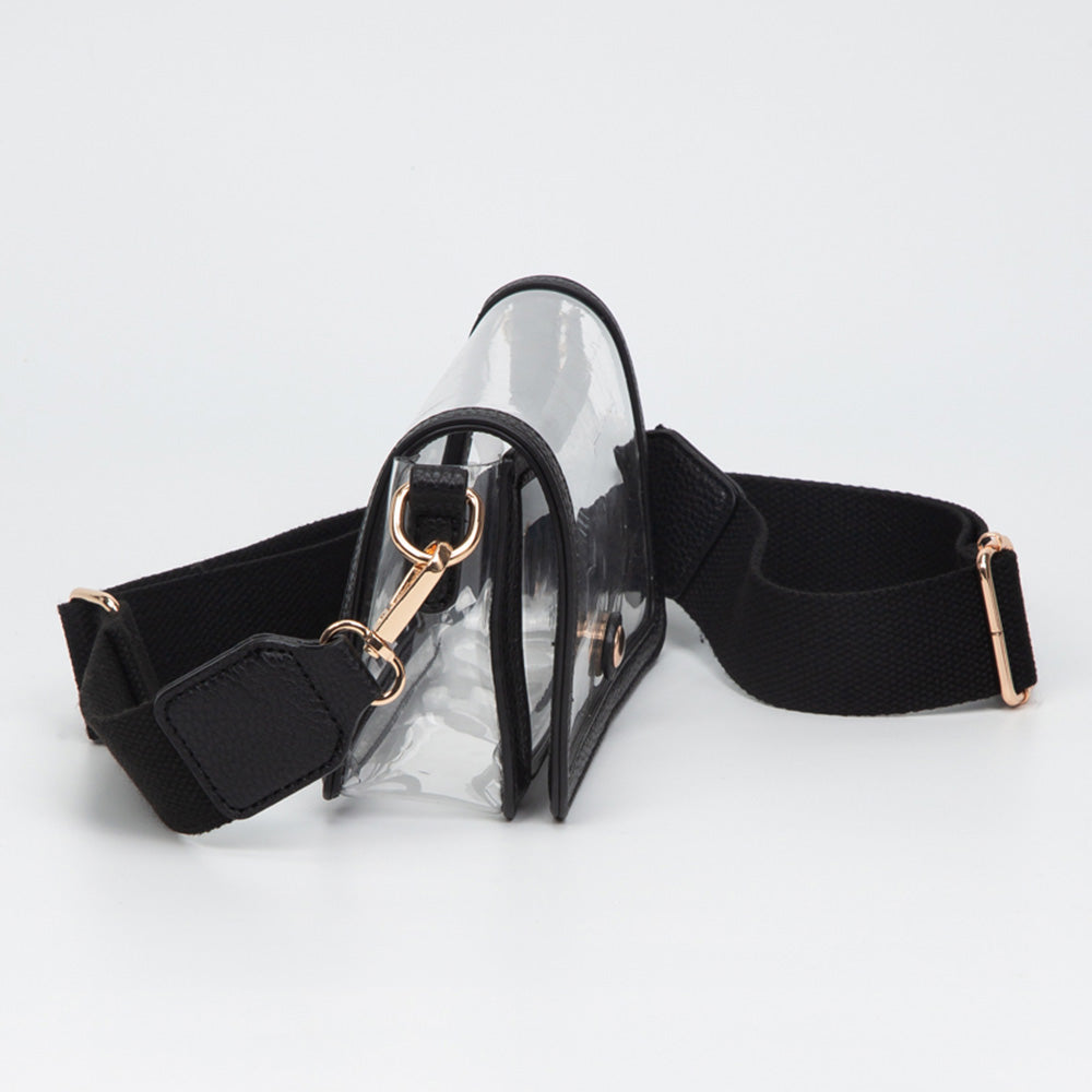 Madeline Love Clear, Silver Transparent Rectangle Flap Crossbody Bag - Bags & Wallets - extra