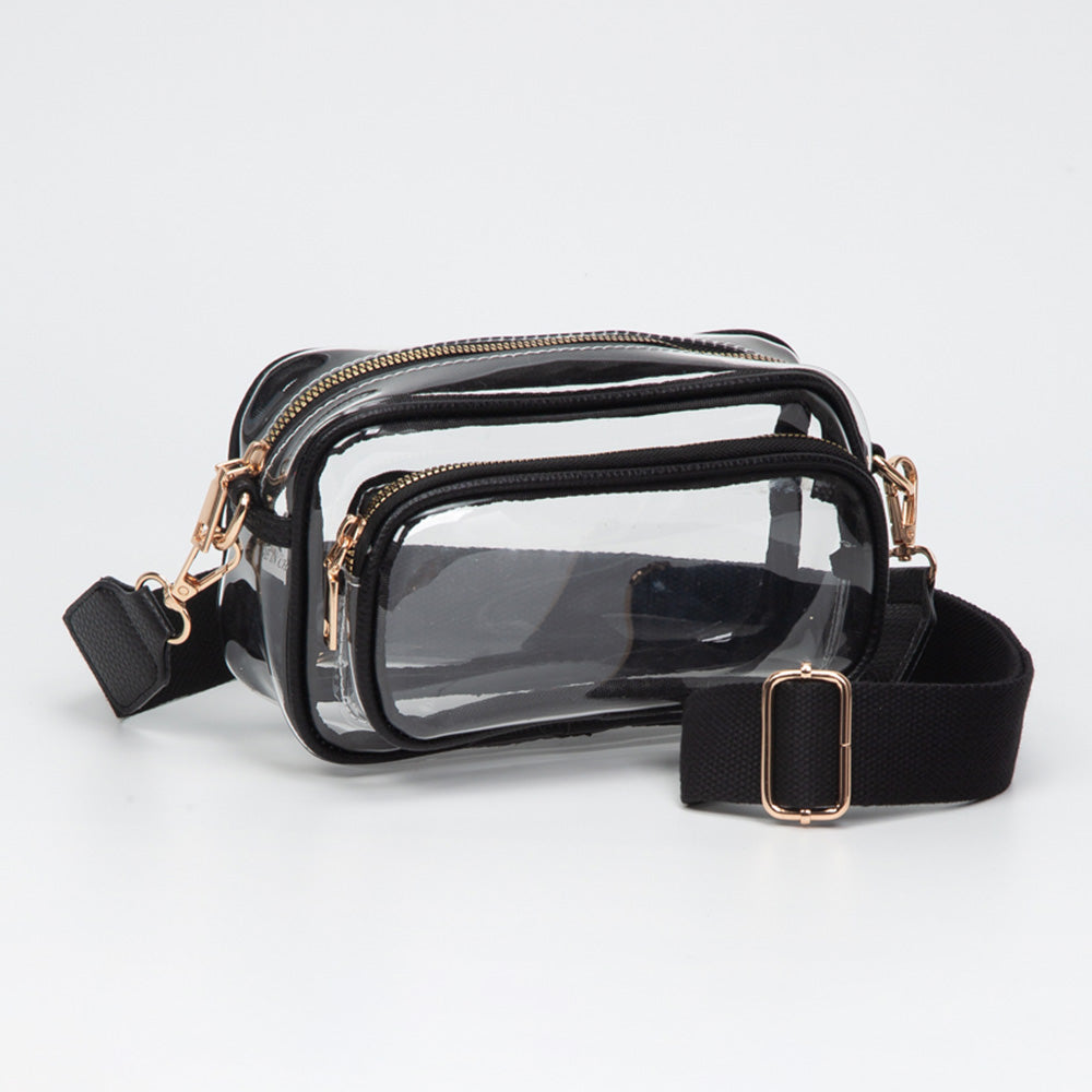 Madeline Love Black, Clear Transparent Rectangular Crossbody Bag - Bags & Wallets