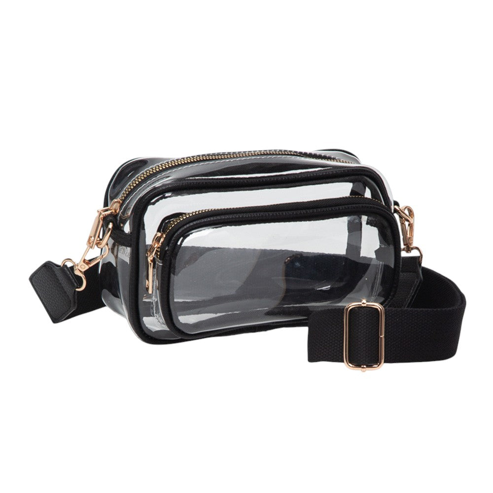 Madeline Love Black, Clear Transparent Rectangular Crossbody Bag - Bags & Wallets - desc