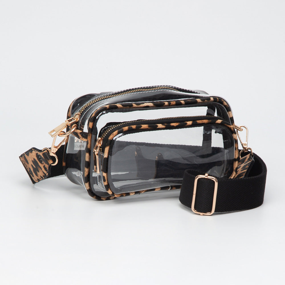 Madeline Love Clear, Leopard Transparent Rectangular Crossbody Bag - Bags & Wallets