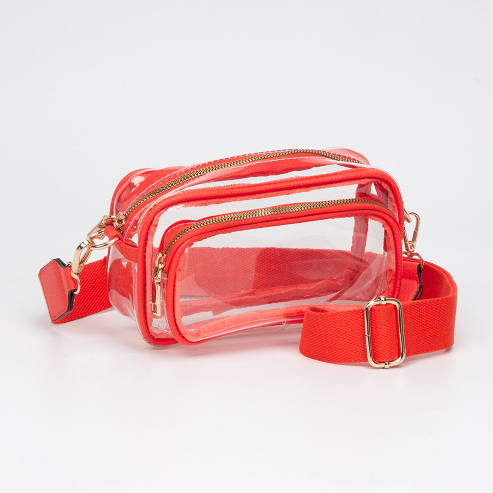 Madeline Love Clear, Orange Transparent Rectangular Crossbody Bag - Bags & Wallets