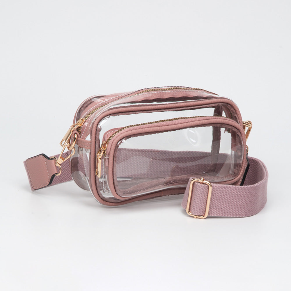 Madeline Love Clear, Pink Transparent Rectangular Crossbody Bag - Bags & Wallets