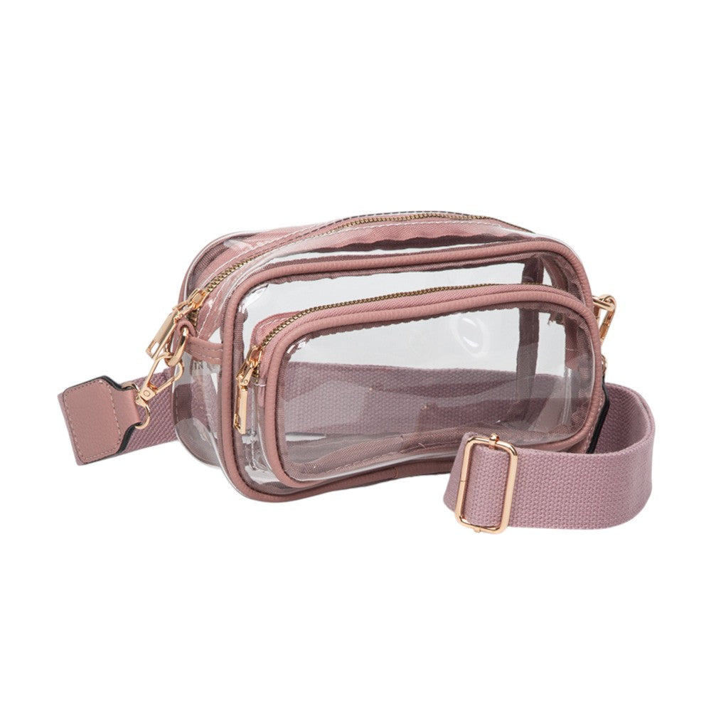 Madeline Love Clear, Pink Transparent Rectangular Crossbody Bag - Bags & Wallets - desc