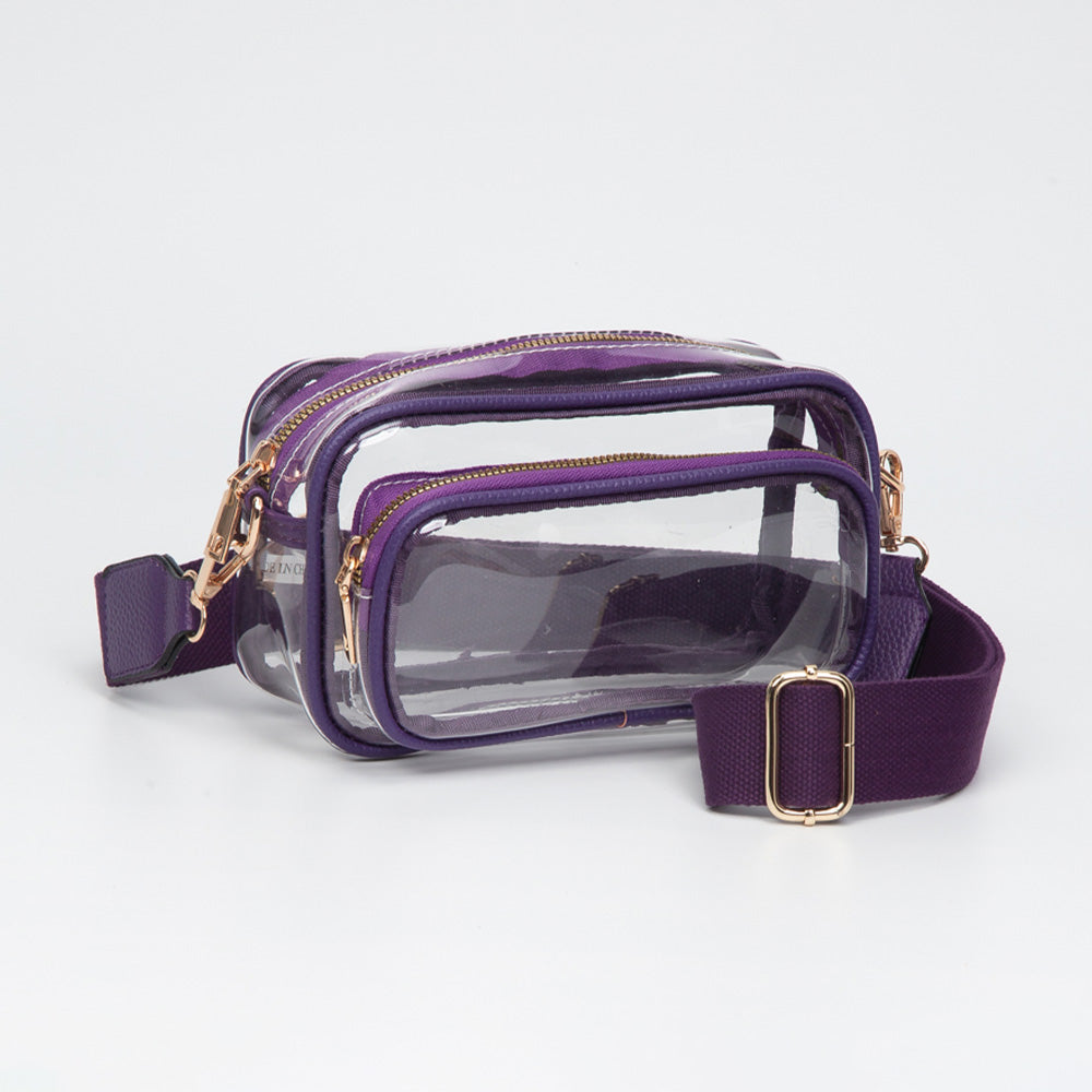 Madeline Love Clear, Purple Transparent Rectangular Crossbody Bag - Bags & Wallets