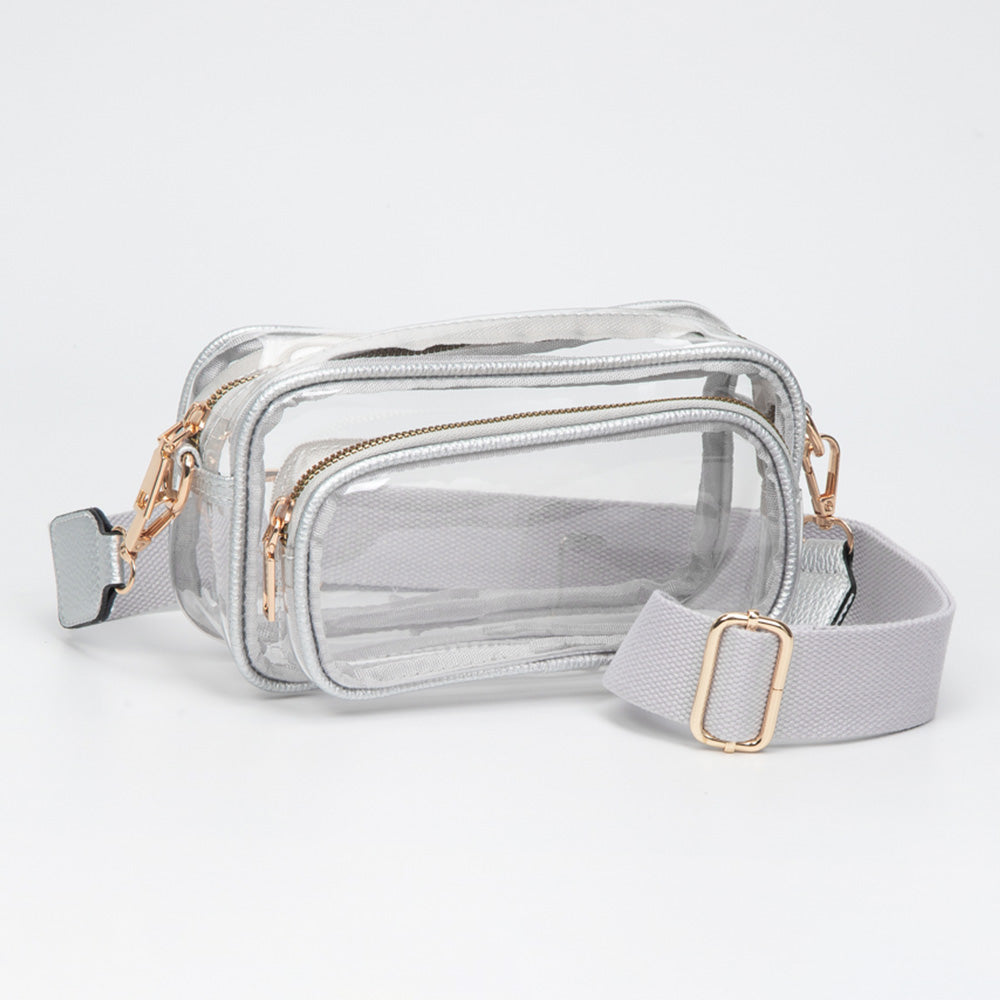 Madeline Love Clear, Silver Transparent Rectangular Crossbody Bag - Bags & Wallets