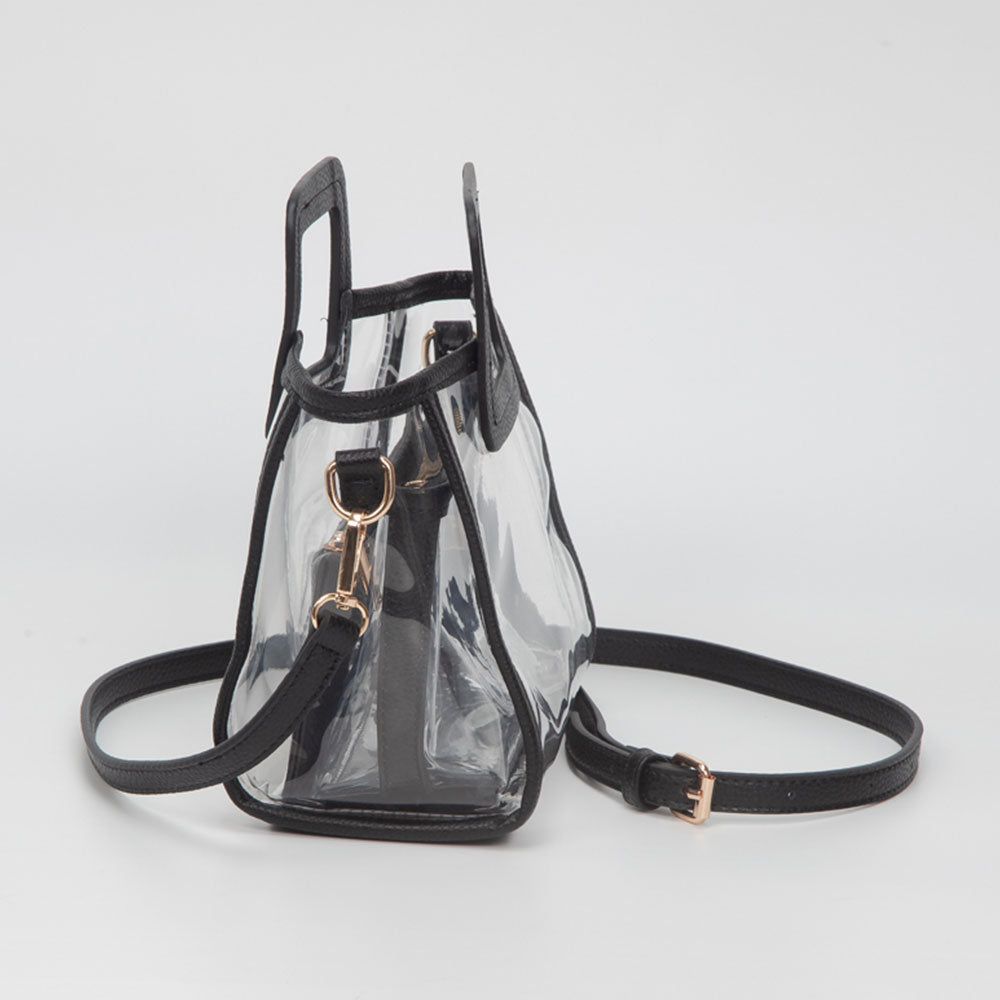 Madeline Love Clear, Gold Transparent 3-piece Crossbody Handbag Set - Bags & Wallets - desc