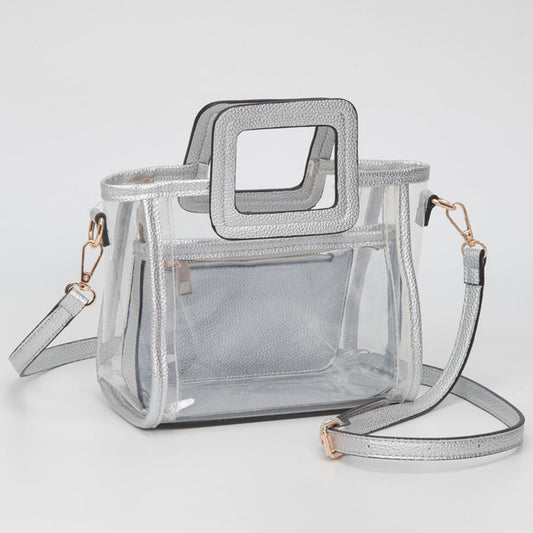 Madeline Love Clear, Silver Transparent 3-piece Crossbody Handbag Set - Bags & Wallets