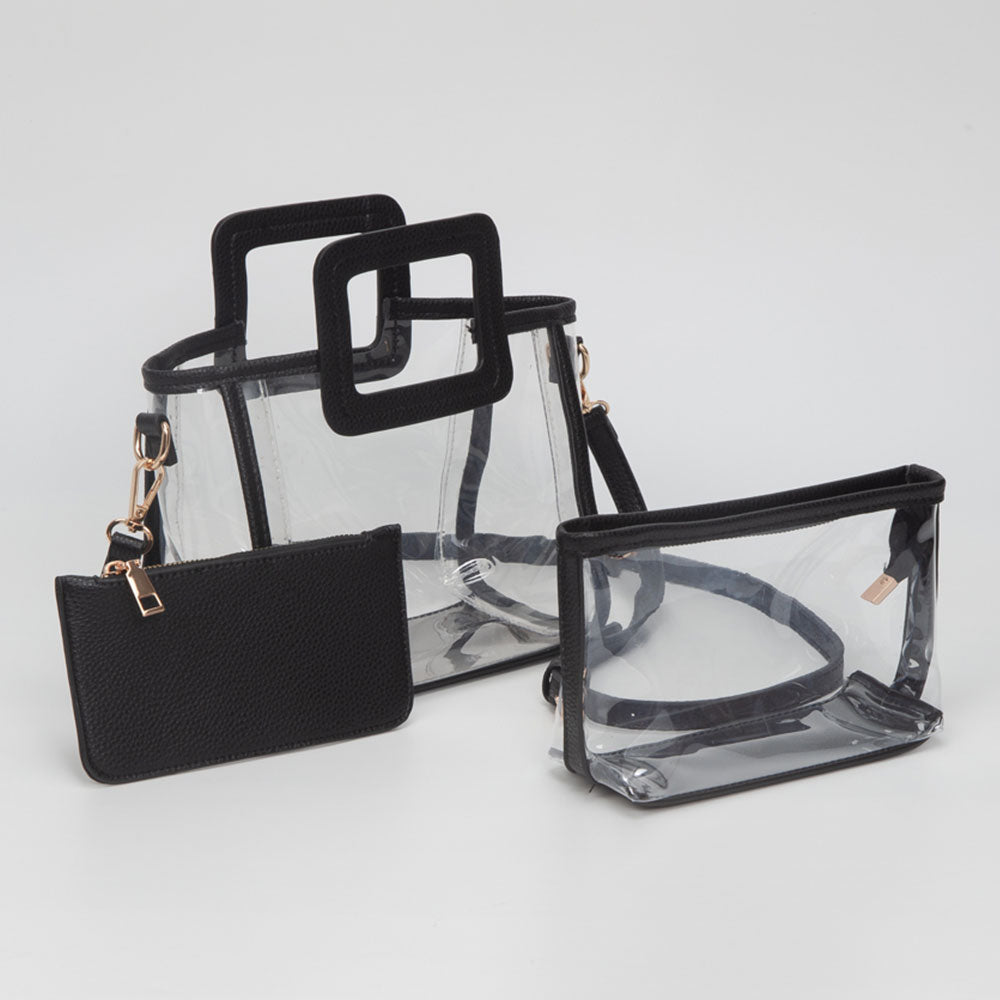 Madeline Love Clear, White Transparent 3-piece Crossbody Handbag Set - Bags & Wallets - extra