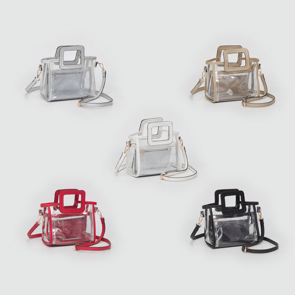 Madeline Love Clear, White Transparent 3-piece Crossbody Handbag Set - Bags & Wallets - extra