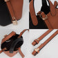 Madeline Love Red, Tan Faux Leather Two Tone Mini Crossbody Bucket Bag - Bags & Wallets - extra