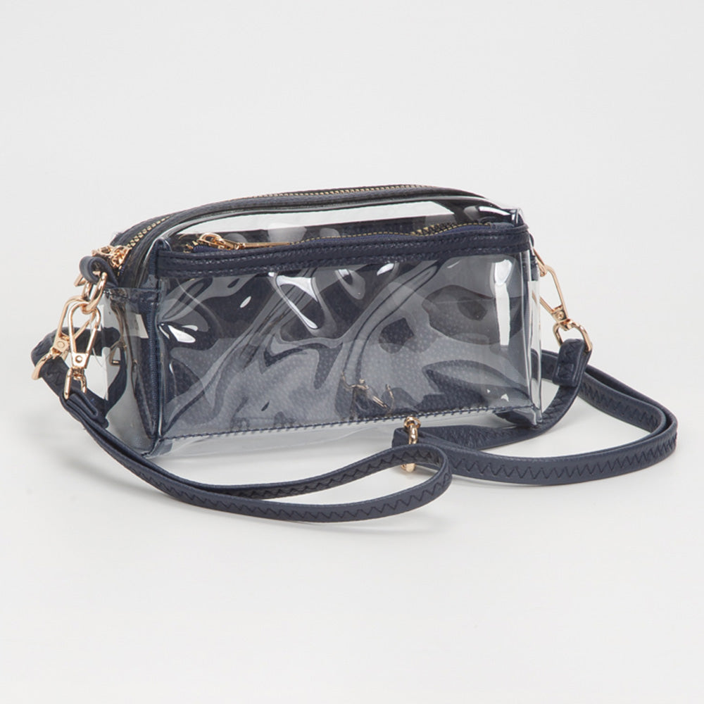 Madeline Love Clear, Navy Transparent Small Crossbody Bag - Bags & Wallets