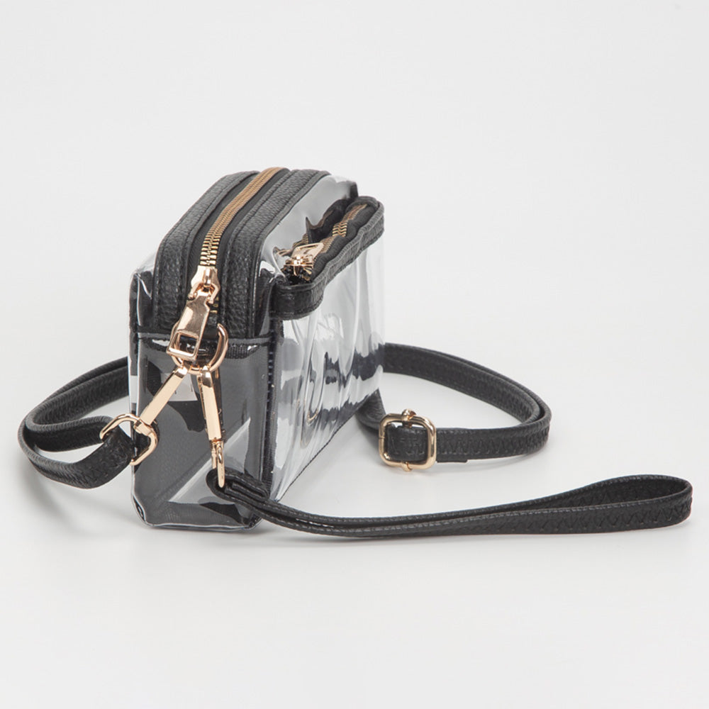 Madeline Love Clear, Navy Transparent Small Crossbody Bag - Bags & Wallets - desc