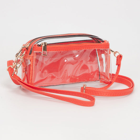 Madeline Love Clear, Orange Transparent Small Crossbody Bag - Bags & Wallets