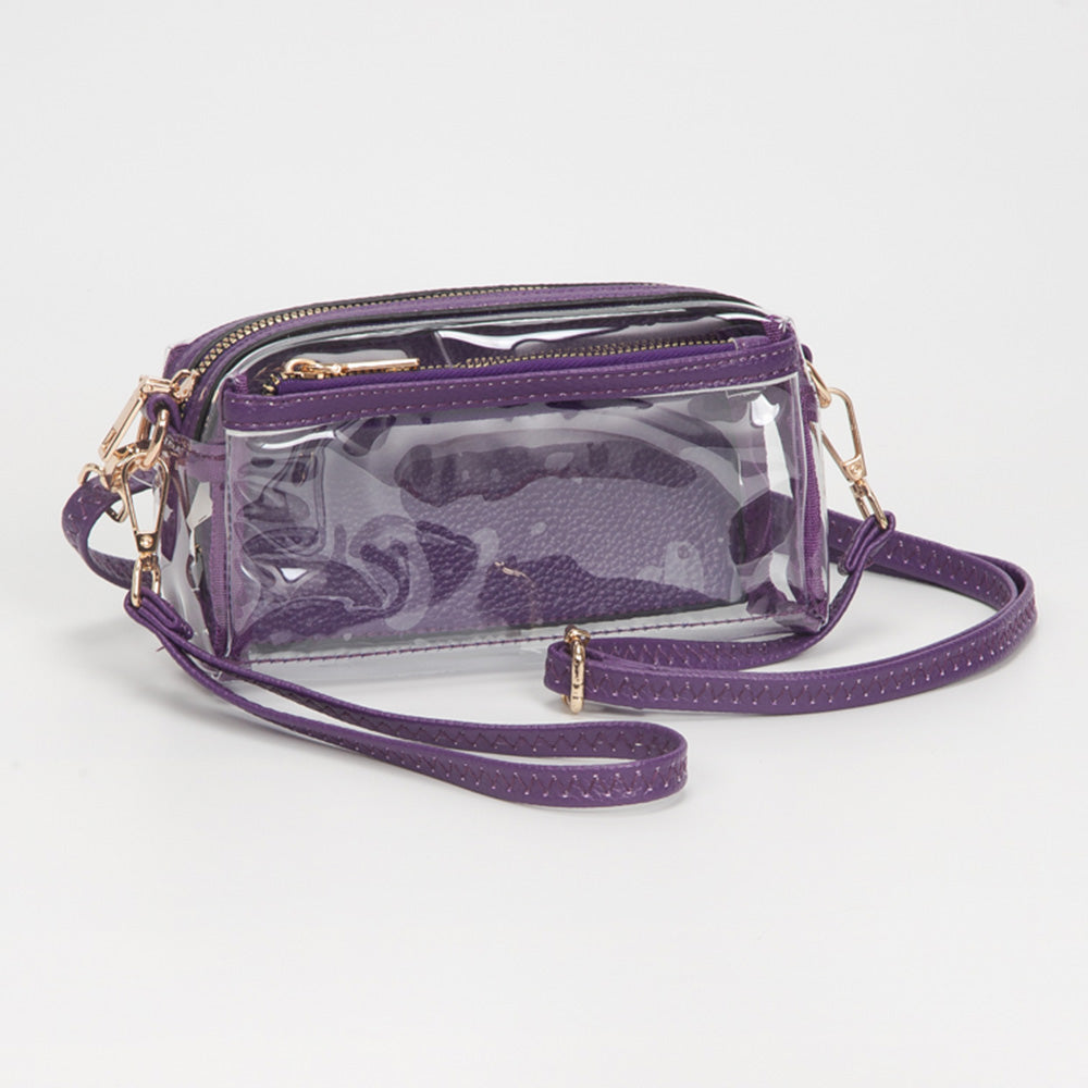 Madeline Love Clear, Purple Transparent Small Crossbody Bag - Bags & Wallets
