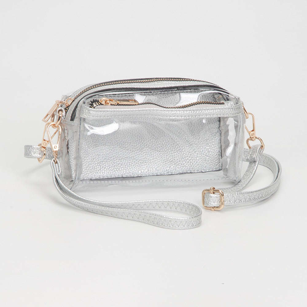 Madeline Love Clear, Silver Transparent Small Crossbody Bag - Bags & Wallets