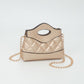 Madeline Love Gold Smooth Faux Leather Mini Quilted Handbag Crossbody Bag - Bags & Wallets