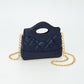 Madeline Love Navy Smooth Faux Leather Mini Quilted Handbag Crossbody Bag - Bags & Wallets
